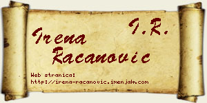 Irena Račanović vizit kartica